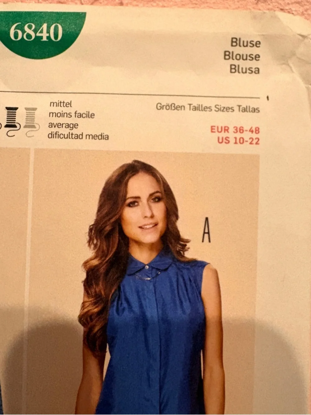 BN UNCUT BURDA 6840 BLOUSE SEWING PATTERN